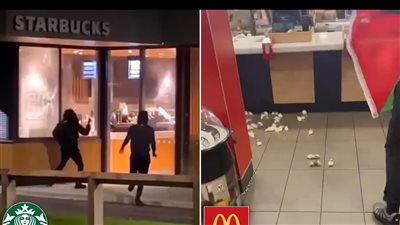 بريطانيون يحطمون مطاعم ماكدونالدز وستاربكس بسبب الدعم الأمريكي لإسرائيل (فيديو)