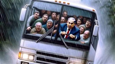 نتنياهو بمرمى النيران، كاريكاتير عبري يسخر من فشل رئيس وزراء الاحتلال في إدارة البلاد