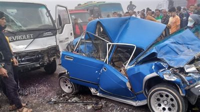 حادث مروع على الطريق الإقليمي بالمنوفية، تصادم عدة سيارات وإصابة 8 أشخاص (صور) 