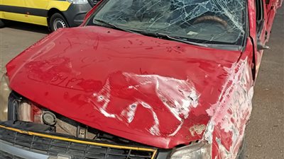 سقوط ٦ عمال من أعلى سيارة ربع نقل أعلى كوبري الروبيكي ببدر