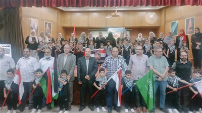 طلاب شبان بنها ينظمون احتفالية تضامنا مع أطفال فلسطين 