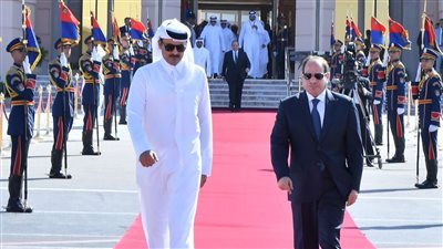 3 صور ترصد توديع الرئيس السيسي لأمير قطر 