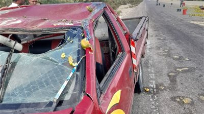 إصابة 10 أشخاص فى حادث انقلاب سيارة بالبحيرة 