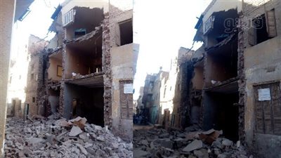 انهيار عقار فى بولاق أبو العلا واستخراج طفلة من تحت الأنقاض