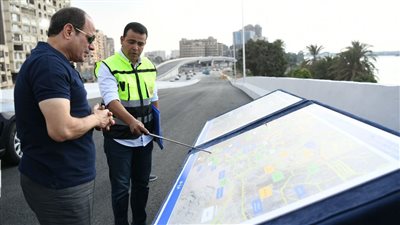  تفاصيل جولة السيسي التفقدية اليوم، طرق ومحاور كورنيش النيل ومناطق الفخارين بالفسطاط (فيديو)