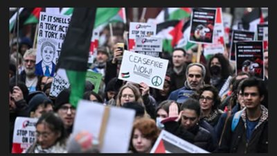 تظاهرات جديدة في بريطانيا وفرنسا للمطالبة بوقف إطلاق النار بغزة