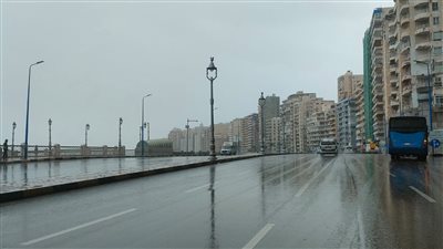 هطول أمطار غزيرة في الإسكندرية (فيديو وصور)