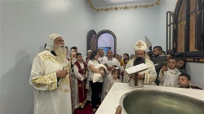 الأنبا جوارجيوس يطييب رفات الشهيد مار جرجس بمطاي