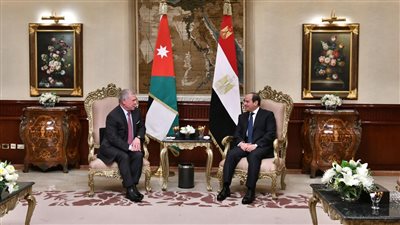 قمة مصرية أردنية بالقاهرة.. الزعيمان يؤكدان العمل من أجل وقف دائم لإطلاق النار في غزة.. ويرفضان أي محاولات لتهجير أهالي القطاع داخل غزة أو خارجها