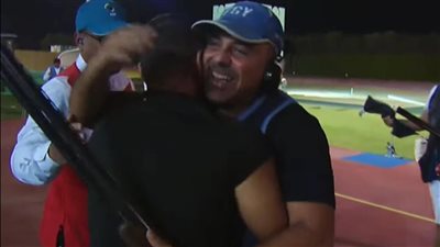 وزير الرياضة يهنئ عبد العزيز محيلبة بالذهبية التاريخية في كأس العالم للرماية بقطر