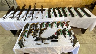 حملة أمنية تضبط 18 قضية مخدرات و33 قطعة سلاح ناري فى أسيوط وأسوان ودمياط 