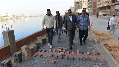 بنسبة 80% إنجاز أعمال، محافظ الدقهلية يتفقد تنفيذ مشروع امتداد المشاية الجديد