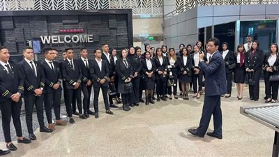 مطار سفنكس الدولي يستقبل تدريب عملي لطلاب المعهد الأمني للتنمية البشرية