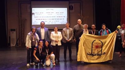 جامعة حلوان تحصد المركز الأول فى مسابقة الجمباز بأولمبياد الفتاة الجامعية