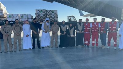 طائرة قطرية تحمل مساعدات لغزة تصل مطار العريش (صور)