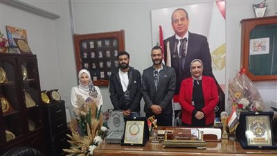 الدكتورة منى عثمان تستقبل مدربي فريق مديرية الشباب والرياضة بالدقهلية للجمباز