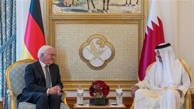 شيء يدعو للفخر، حفاوة عربية بما فعله أمير قطر مع الرئيس الألمانى على سلم الطائرة (فيديو)