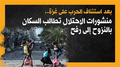 بعد استئناف الحرب على غزة.. منشورات الاحتلال تطالب السكان بالنزوح إلى رفح (إنفوجراف)