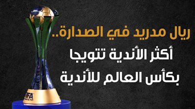 ريال مدريد في الصدارة.. أكثر الأندية تتويجا بكأس العالم للأندية (إنفوجراف)