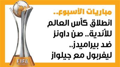 مباريات الأسبوع، انطلاق كأس العالم للأندية.. صن داونز ضد بيراميدز.. ليفربول مع جيلواز (إنفوجراف)