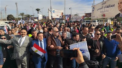 مسيرة لحث المواطنين على المشاركة فى الانتخابات الرئاسية ببني سويف (فيديو)