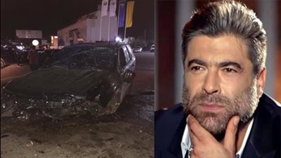 أول صور من موقع حادث سيارة وائل كفوري