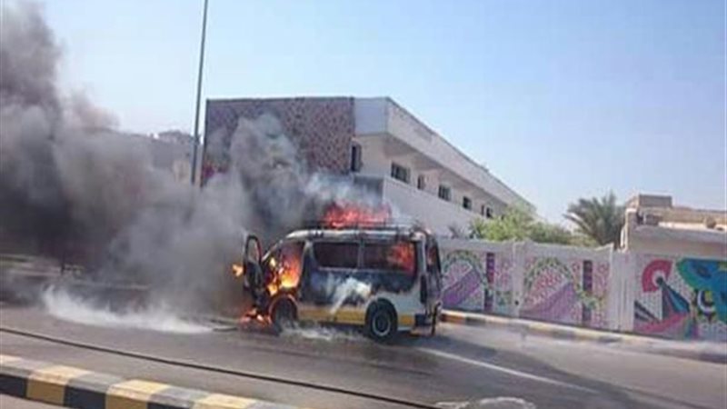  حريق ميكروباص