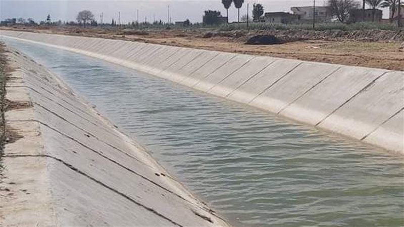 تبطين الترع ببني