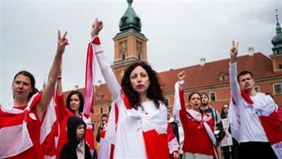 مظاهرة تضامن بولندية مع المهاجرين القادمين من بيلا روسيا 