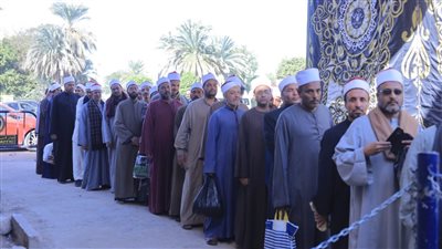 توافد رجال الأزهر والأوقاف على اللجان الانتخابية بمحافظة الأقصر (صور)