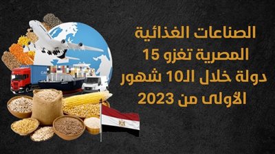 الصناعات الغذائية المصرية تغزو 15 دولة خلال الـ10 شهور الأولى من 2023 (انفوجراف)