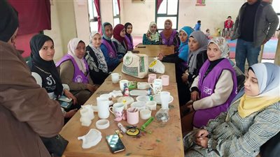 شباب الشرقية: ورشة للحرف اليدوية التراثية لفن الكونكريت بمنيا القمح