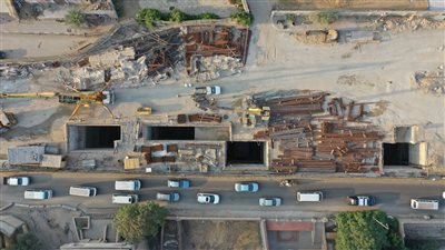 أحدث صور للأعمال الإنشائية بمحطة الأهرامات بالخط الرابع للمترو 