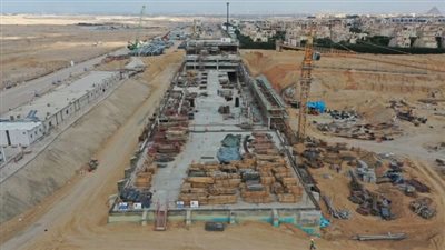 استمرار الأعمال الإنشائية بالمحطة التبادلية «حدائق الأشجار» بالخط الرابع للمترو (صور)