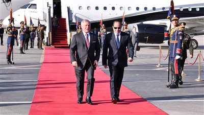 لحظة استقبال الرئيس السيسي لملك الأردن بالقاهرة (فيديو)