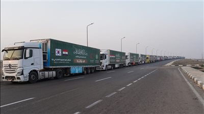 استجابة لنداء شيخ الأزهر، انطلاق القافلة الرابعة لـ بيت الزكاة والصدقات إلى قطاع غزة