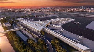 حريق هائل بالقرب من مطار نيو جيرسي الدولي في أمريكا (فيديو)