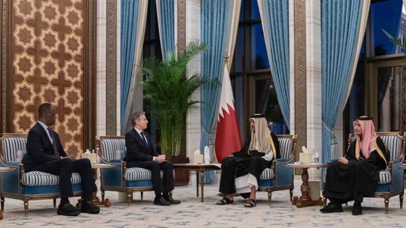 بلينكن وتميم، فيتو