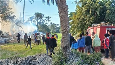 السيطرة على حريق بهيش بقرية كسفريت في الإسماعيلية (صور) 