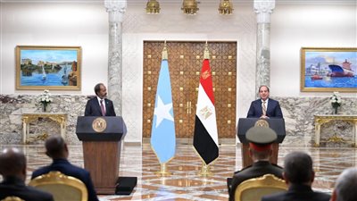 قمة مصرية صومالية.. السيسي يؤكد موقف مصر الداعم لوحدة وسيادة الصومال على أراضيه والرافض لأي تدخل في شئونه الداخلية.. والرئيسان يشهدان مراسم التوقيع على بروتوكول التعاون العسكري بين البلدين