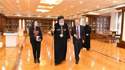 البابا تواضروس يستقبل رئيس المكتبة الوطنية للبرازيل