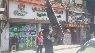 رفع ١٧٠٠ حالة إشغال للمحال المخالفة بهضبة الأهرام 