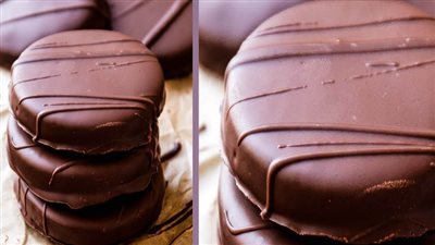 طريقة عمل بسكويت البيمبو بالشيكولاتة والقهوة