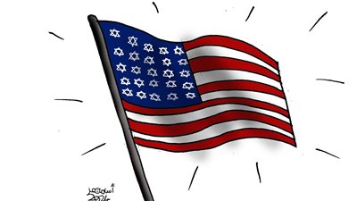 الدعم الأمريكي لإسرائيل في كاريكاتير فيتو