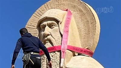 تحفة فنية بالمنيا، قصة نحت أكبر تمثال لـ الأنبا أنطونيوس مؤسس الرهبنة في العالم (صور)