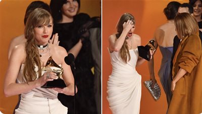 تايلور سويفت تكسر الرقم القياسي لأكثر موسيقي يفوز بجائزة الجرامي لألبوم العام (صور)