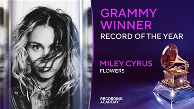 Flowers لـ مايلي سايرس تفوز بجائزة تسجيل السنة في حفل الجرامي 