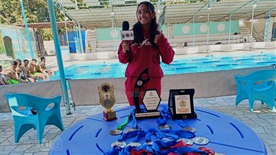 12 ميدالية ذهبية و10 فضية، جودي أصغر سباحة بالأقصر حطمت رقما قياسيا بالبطولة الشتوية
