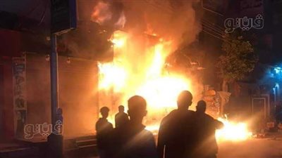 حريق هائل في مطعم مأكولات سورية بالغربية (صور)