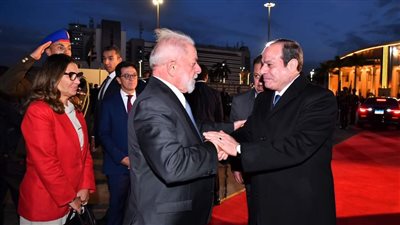 السيسي يودع نظيره البرازيلي بعد انتهاء زيارته لمصر
